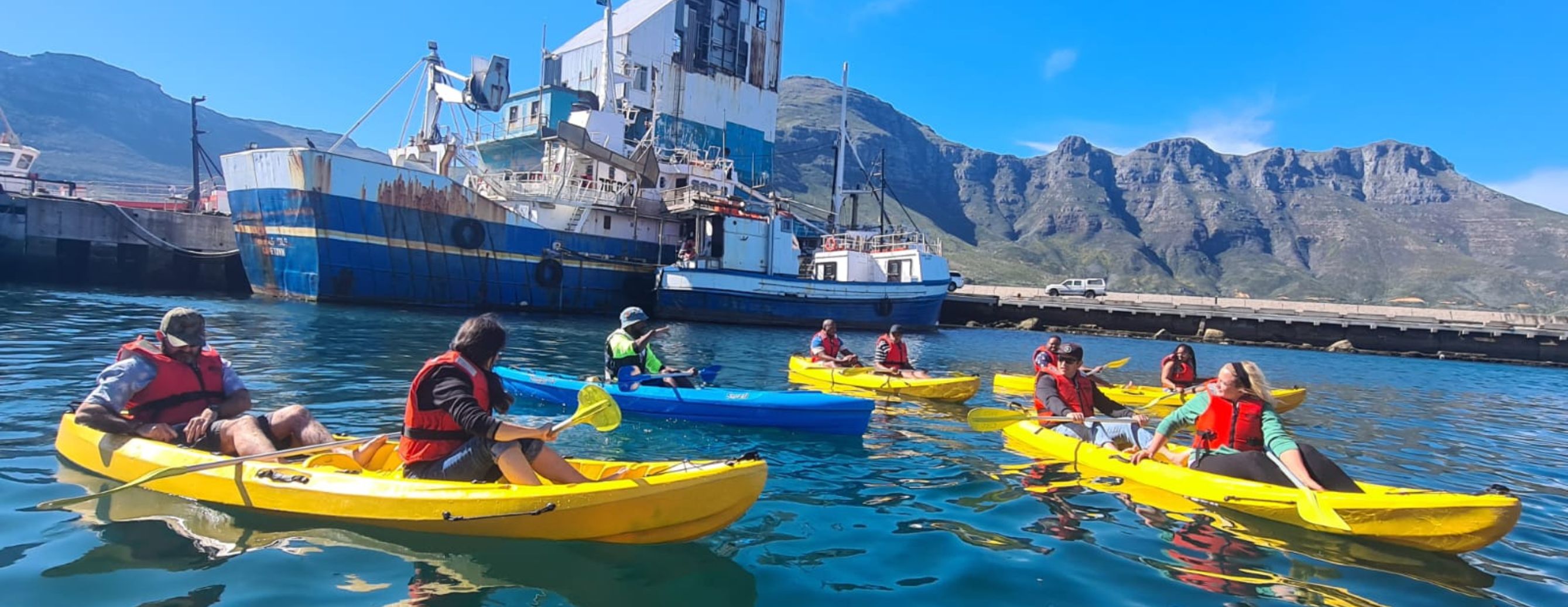 Group of kayaking in Hout Bay